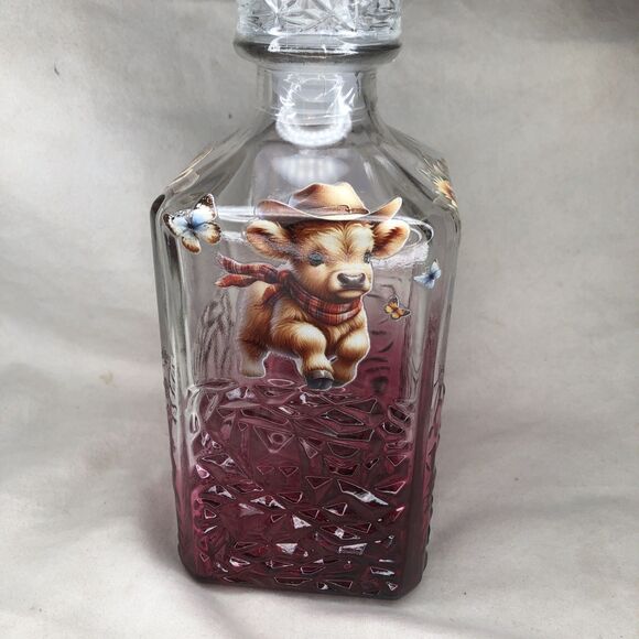 Highland Cow Wine 🍷 Decanter - Target 🎯 Bullseye's Playground Pink/Red NEW! - Picture 5 of 6